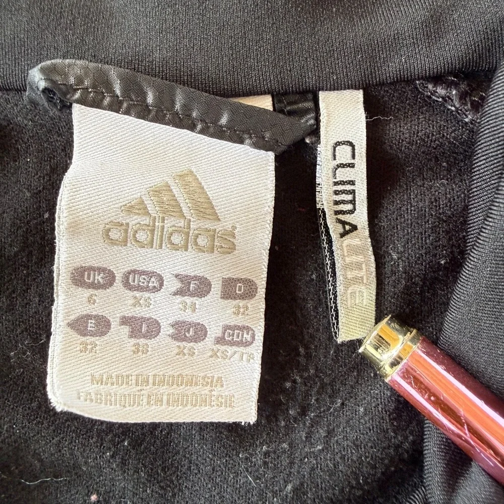 Adidas Climalite‎ Track Jacket Womens Size XS Black Full Zip Athletic Activewear